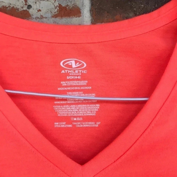 Athletic Works Orange Graphic Workout T-shirt - Picture 3 of 5